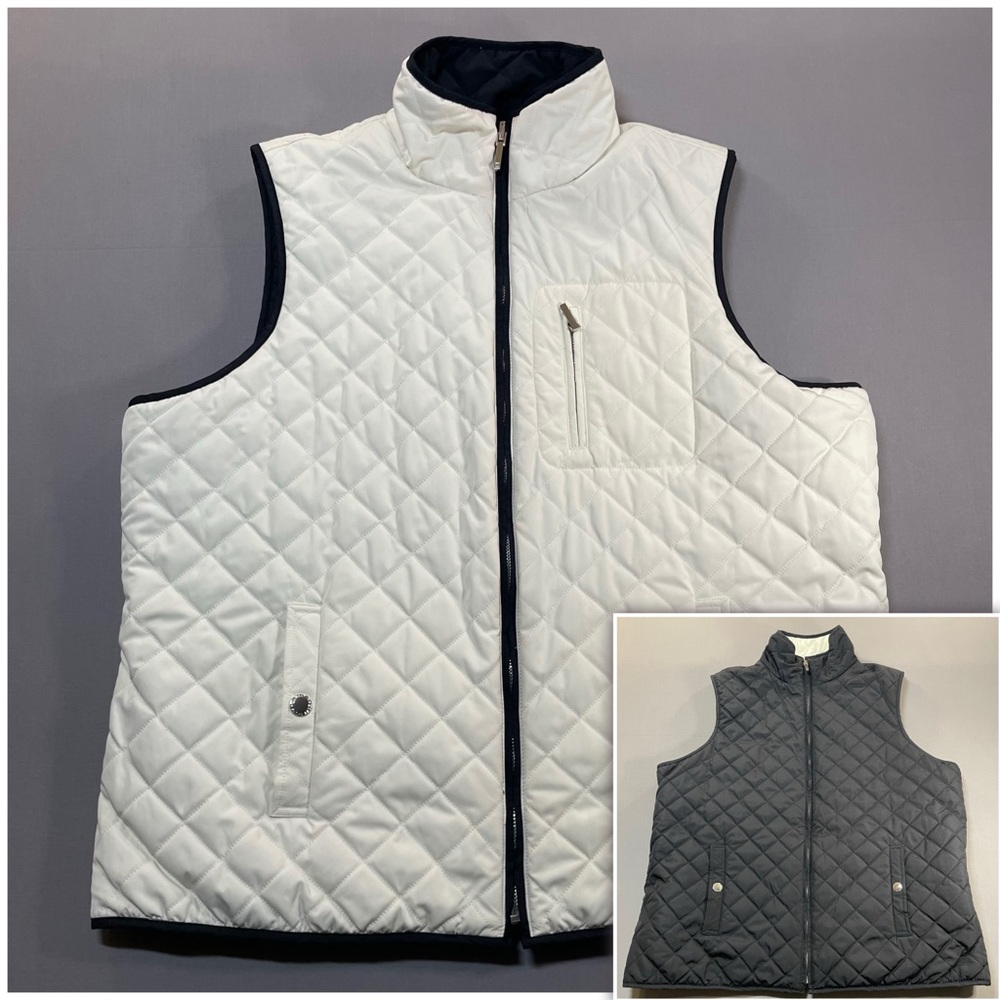 Lauren Ralph Lauren Reversible Quilted Padded Vest, Black & White - Womens XL
